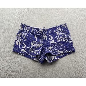 Lilly Pulitzer Walsh Shorts Womens 2 31x2.5 Low Rise Floral Purple White‎ Preppy